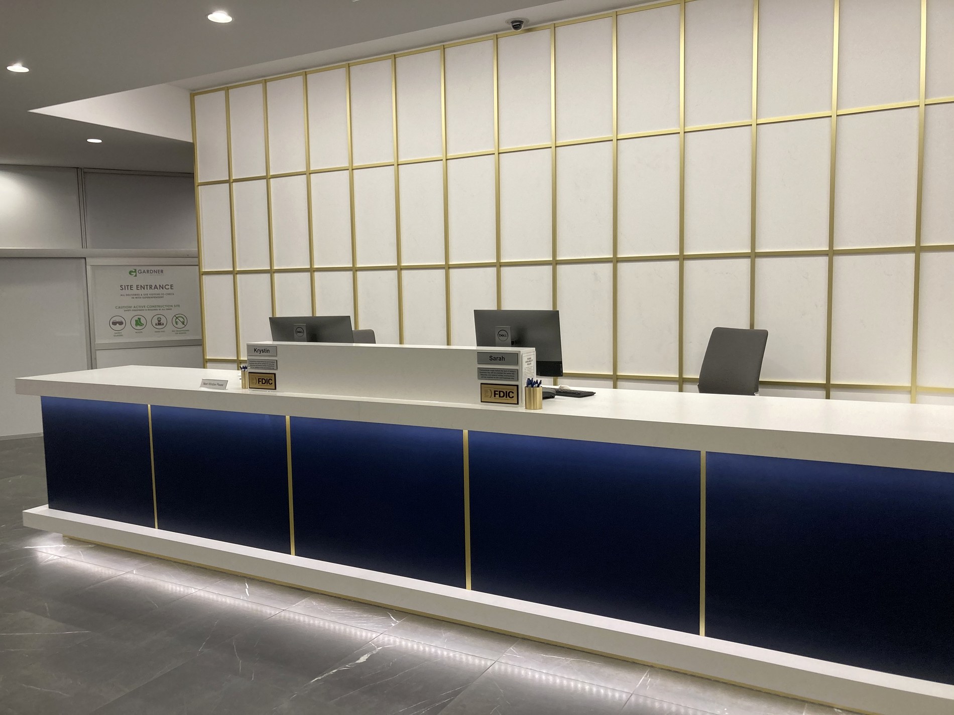 Blue Reception Counter